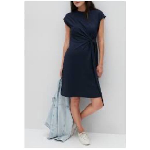 Banana Republic Women's New Navy Tie-Waist Dress Size Small - Picture 2 of 9
